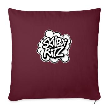 Logo Skibidi Ritz – Inspiré de l’argot de la génération Alpha - Housse de coussin décorative 45 x 45 cm - bordeaux - Devant