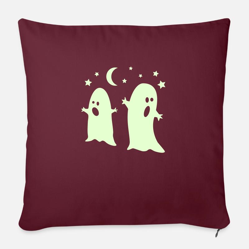 glow in the dark ghosts - Sofakissenbezug 45 x 45 cm - Burgunderrot