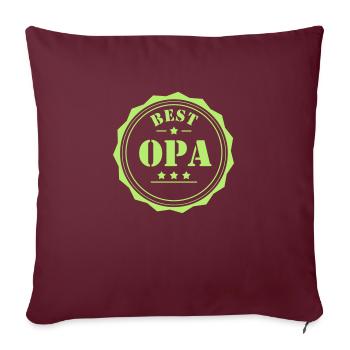 opa02 Best Opa ever - Sofakissenbezug 45 x 45 cm - Burgunderrot - Vorne