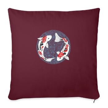 Koi circle - Housse de coussin décorative 45 x 45 cm - bordeaux - Devant