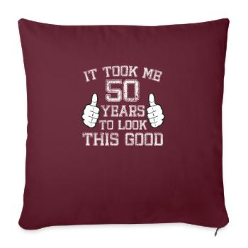 50 Birthday 1965 - Housse de coussin décorative 45 x 45 cm - bordeaux - Devant