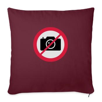 panneau de signalisation appareil photo - Housse de coussin décorative 45 x 45 cm - bordeaux - Devant
