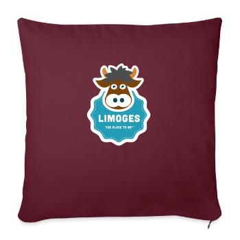 Vache Limousine, Limoges - Housse de coussin décorative 45 x 45 cm - bordeaux - Devant