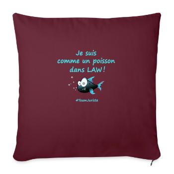 Comme un poisson - Housse de coussin décorative 45 x 45 cm - bordeaux - Devant