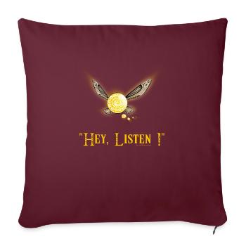 Hey listen ! - Housse de coussin décorative 45 x 45 cm - bordeaux - Devant