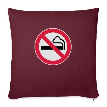 No smoking sign - Sofakissenbezug 45 x 45 cm - Burgunderrot - Vorne