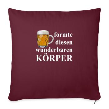 wunderbarer_koerper_weiss - Sofakissenbezug 45 x 45 cm - Burgunderrot - Vorne