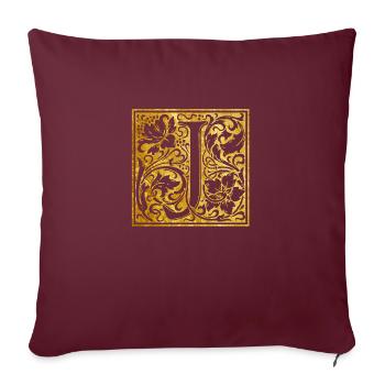 Monogramme J - Housse de coussin décorative 45 x 45 cm - bordeaux - Devant