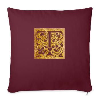 Monogramme T - Housse de coussin décorative 45 x 45 cm - bordeaux - Devant