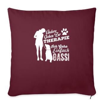 Chien-marche au lieu de thérapie - Housse de coussin décorative 45 x 45 cm - bordeaux - Devant