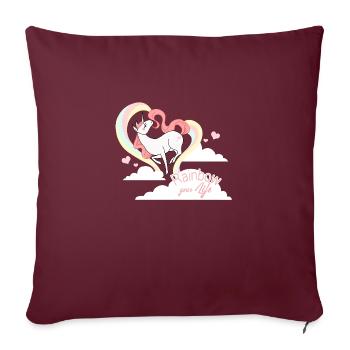 rainbow your life - Housse de coussin décorative 45 x 45 cm - bordeaux - Devant