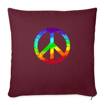 Peace-Zeichen Regenbogen Frieden Pazifist Reggae - Sofakissenbezug 45 x 45 cm - Burgunderrot - Vorne
