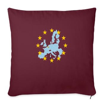 EU Belgium (EU Belgien) - Sofakissenbezug 45 x 45 cm - Burgunderrot - Vorne