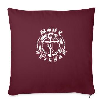 Navy Veteranen! USA proud veterans! - Sofakissenbezug 45 x 45 cm - Burgunderrot - Vorne