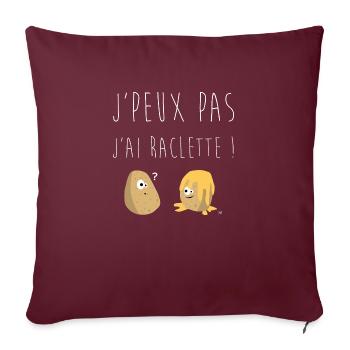 J'peux pas j'ai raclette - Housse de coussin décorative 45 x 45 cm - bordeaux - Devant