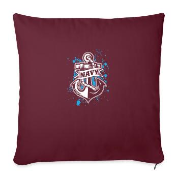 Anciens combattants! Anciens combattants! US Navy! Etats-Unis! - Housse de coussin décorative 45 x 45 cm - bordeaux - Devant