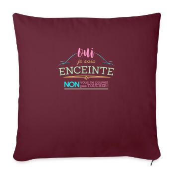 Oui je suis enceinte - Housse de coussin décorative 45 x 45 cm - bordeaux - Devant
