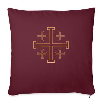 Collection christianisme - Housse de coussin décorative 45 x 45 cm - bordeaux - Devant