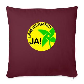 renouvelables? oui! (Rond) - Housse de coussin décorative 45 x 45 cm - bordeaux - Devant