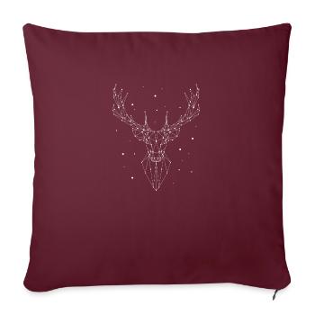 Cerf - Housse de coussin décorative 45 x 45 cm - bordeaux - Devant