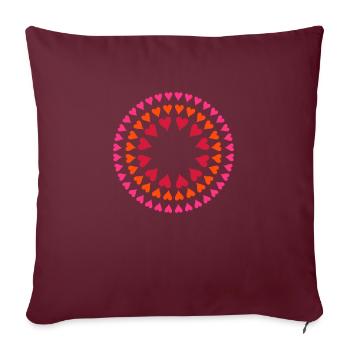 Coeur - Mandala - Housse de coussin décorative 45 x 45 cm - bordeaux - Devant