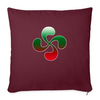 Croix Basque design 101 - Housse de coussin décorative 45 x 45 cm - bordeaux - Devant