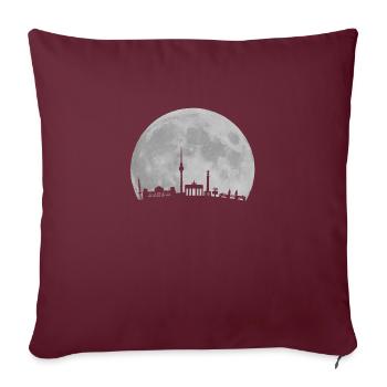 Horizon de Berlin devant la lune tour de - Housse de coussin décorative 45 x 45 cm - bordeaux - Devant