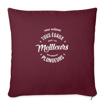 Les meilleurs deviennent plongeurs - Housse de coussin décorative 45 x 45 cm - bordeaux - Devant