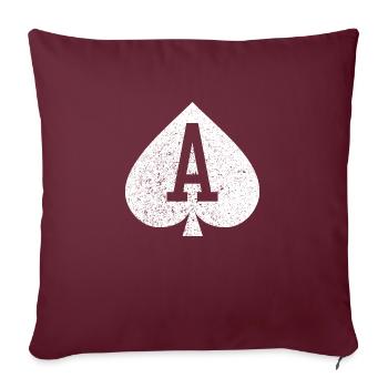 Poker Ass Pik Ace Spade - Sofakissenbezug 45 x 45 cm - Burgunderrot - Vorne