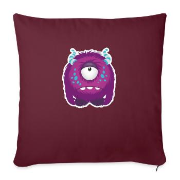 Süßes kleines trauriges Monster - Sofakissenbezug 45 x 45 cm - Burgunderrot - Vorne