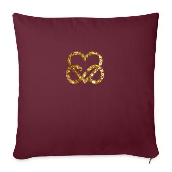Polyamorie Goldenes Herz Gold Infinity Heart - Sofakissenbezug 45 x 45 cm - Burgunderrot - Vorne