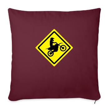 motocross roadsign - Housse de coussin décorative 45 x 45 cm - bordeaux - Devant