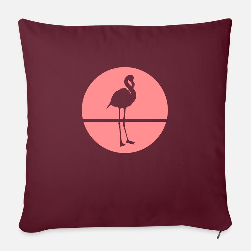 Flamingo - Sofakissenbezug 45 x 45 cm - Burgunderrot