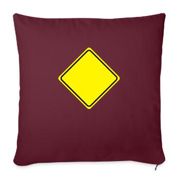 Warnschild Gelb Leer - 2 Farb Vektor - Sofakissenbezug 45 x 45 cm - Burgunderrot - Vorne