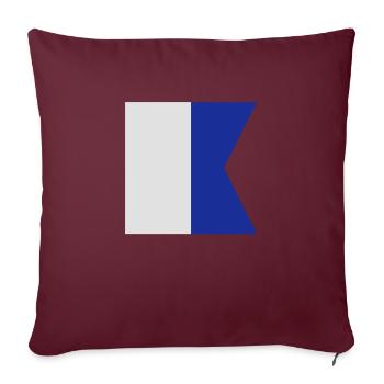 ICS - A (Alpha) - international code of signals - Housse de coussin décorative 45 x 45 cm - bordeaux - Devant