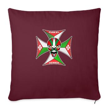 Euskal Herria cross - Housse de coussin décorative 45 x 45 cm - bordeaux - Devant
