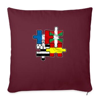 puzzle euskadi breizh - Housse de coussin décorative 45 x 45 cm - bordeaux - Devant