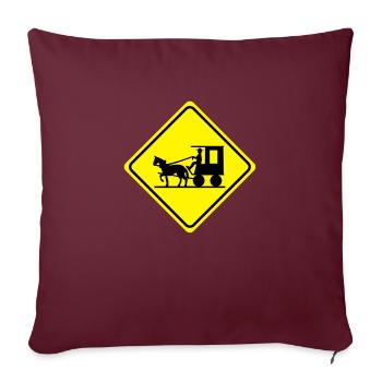 Warning - horse-drawn carriage - 2 Color Vector - Sofa pillowcase 17,3'' x 17,3'' (45 x 45 cm) - burgundy - Front