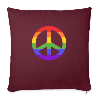 Peace Sign Hippie - Sofakissenbezug 45 x 45 cm - Burgunderrot - Vorne