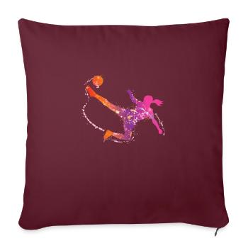 femelle football de - Housse de coussin décorative 45 x 45 cm - bordeaux - Devant