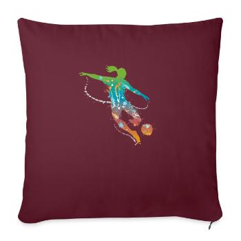 femelle football de - Housse de coussin décorative 45 x 45 cm - bordeaux - Devant