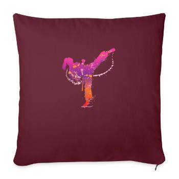 femelle karaté de - Housse de coussin décorative 45 x 45 cm - bordeaux - Devant
