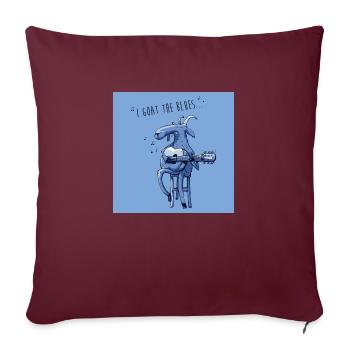 I goat the blues affiche - Housse de coussin décorative 45 x 45 cm - bordeaux - Devant