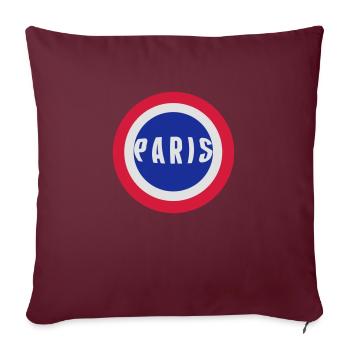 Paris drapeau France - Housse de coussin décorative 45 x 45 cm - bordeaux - Devant