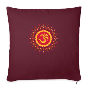 Om Symbol, Mandala, Flower, Sun, Yoga, Meditation - Sofa pillowcase 17,3'' x 17,3'' (45 x 45 cm) - burgundy - Front