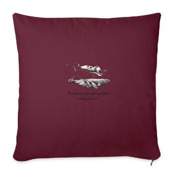 Friendship, amis, amitiés, frères et sœurs, - Housse de coussin décorative 45 x 45 cm - bordeaux - Devant