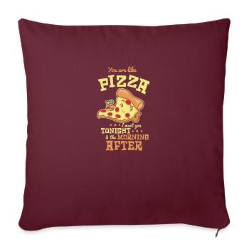 Lustiges Pizza T-Shirt Geschenk Valentinstag - Sofakissenbezug 45 x 45 cm - Burgunderrot - Vorne
