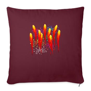 Feu firework fire fire fire - Housse de coussin décorative 45 x 45 cm - bordeaux - Devant