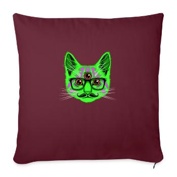 Reise Cat - Sofakissenbezug 45 x 45 cm - Burgunderrot - Vorne