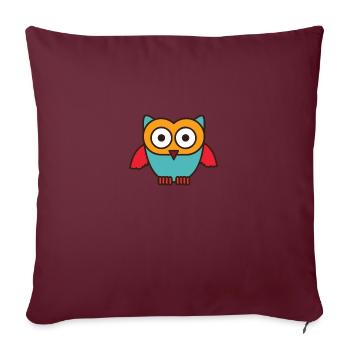 Eulen Design - Niedliche Eule - Sofakissenbezug 45 x 45 cm - Burgunderrot - Vorne